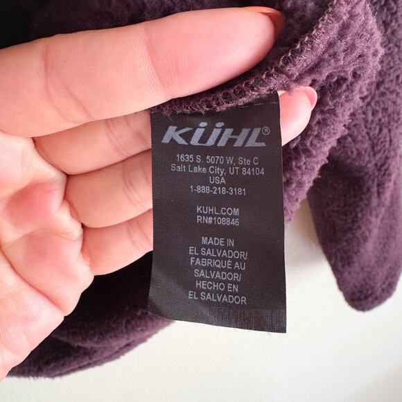 Kuhl Maroon Purple Avalon Fleece Snap Pullover Sweatshirt Jacket - Medium - Picture 4 of 8